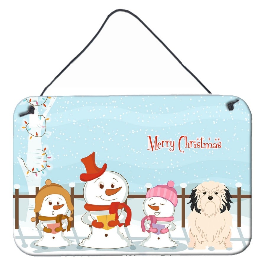 Merry Christmas Carolers Lowchen Wall or Door Hanging Prints