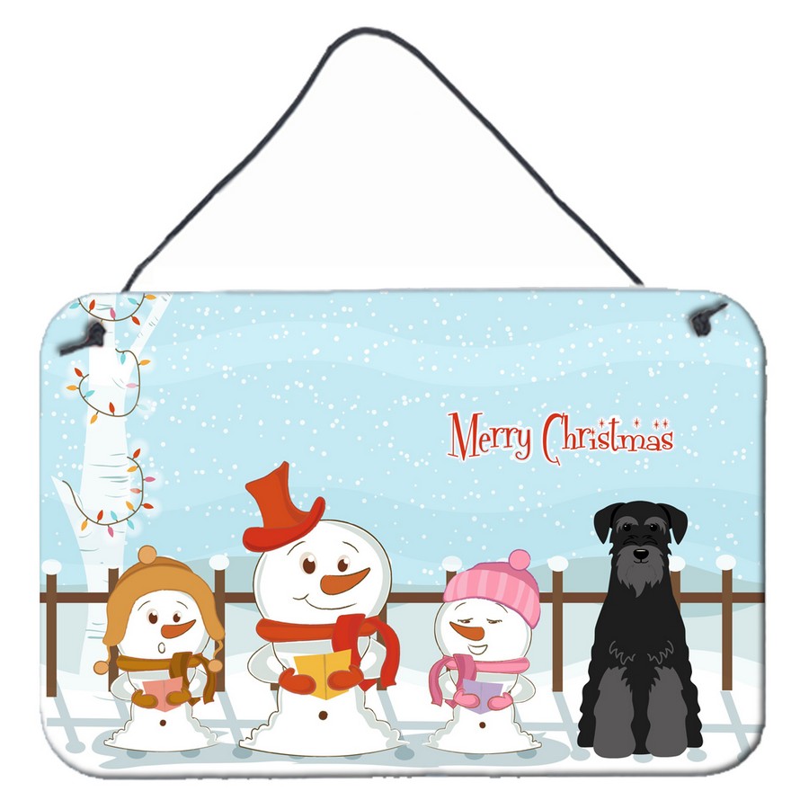 Picture of Carolines Treasures BB2363DS812 Merry Christmas Carolers Standard Schnauzer Black Wall or Door Hanging Prints