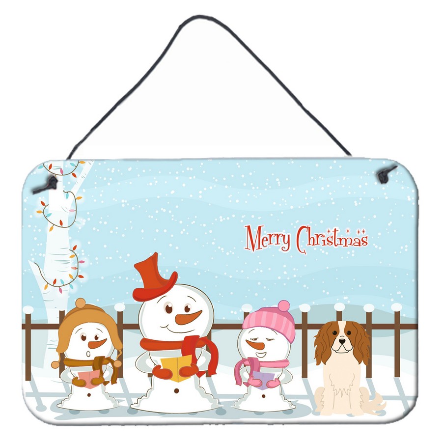 Merry Christmas Carolers Cavalier Spaniel Wall or Door Hanging Prints