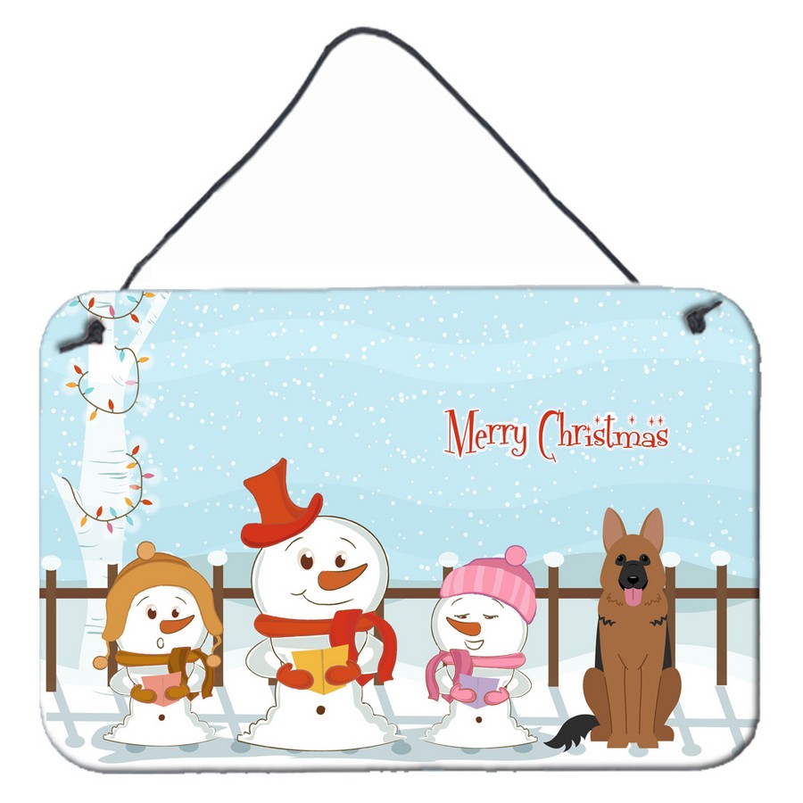 Merry Christmas Carolers German Shepherd Wall or Door Hanging Prints