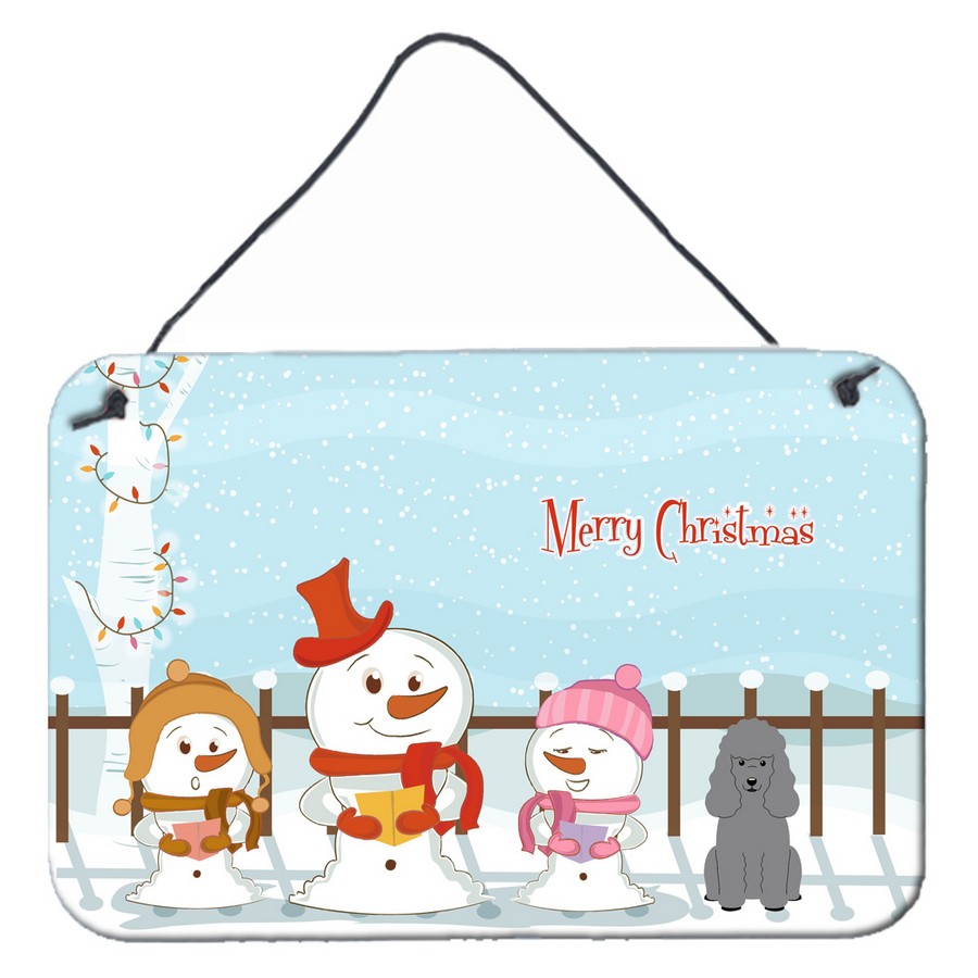 Merry Christmas Carolers Poodle Silver Wall or Door Hanging Prints