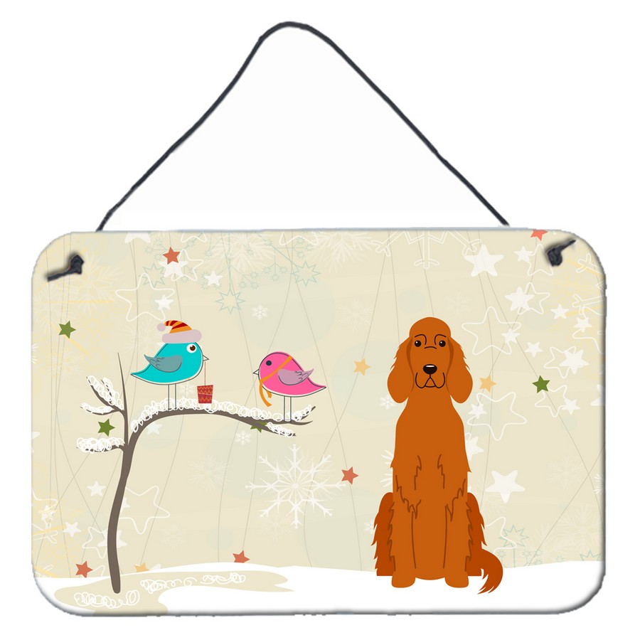 Christmas Presents Between Friends Irish Setter Wall or Door Hanging Prints