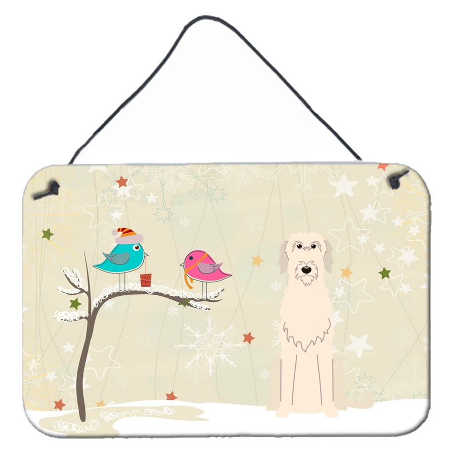 Christmas Presents Between Friends Irish Wolfhound Wall or Door Hanging Prints