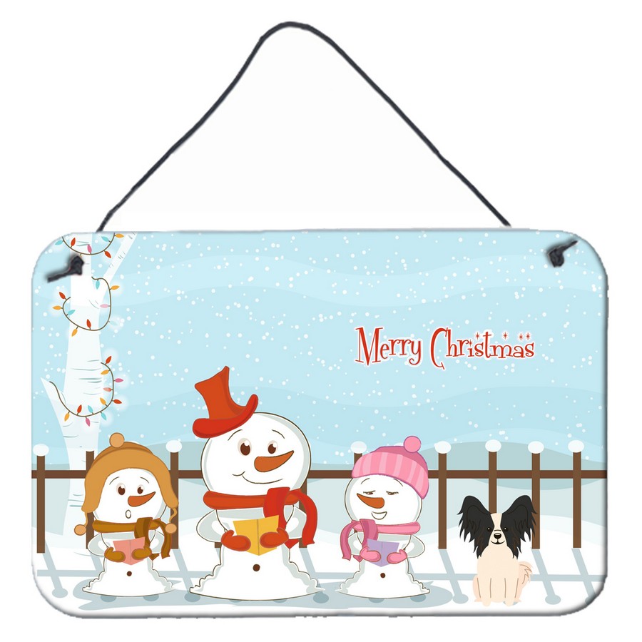 Picture of Carolines Treasures BB2407DS812 Merry Christmas Carolers Papillon Black & White Wall or Door Hanging Prints