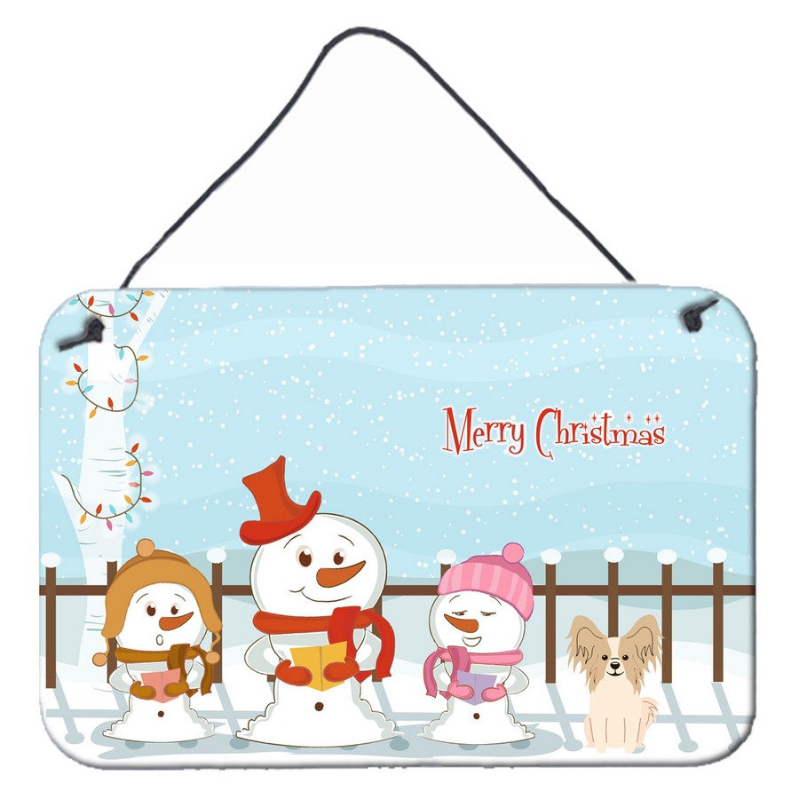 Merry Christmas Carolers Papillon Sable White Wall or Door Hanging Prints
