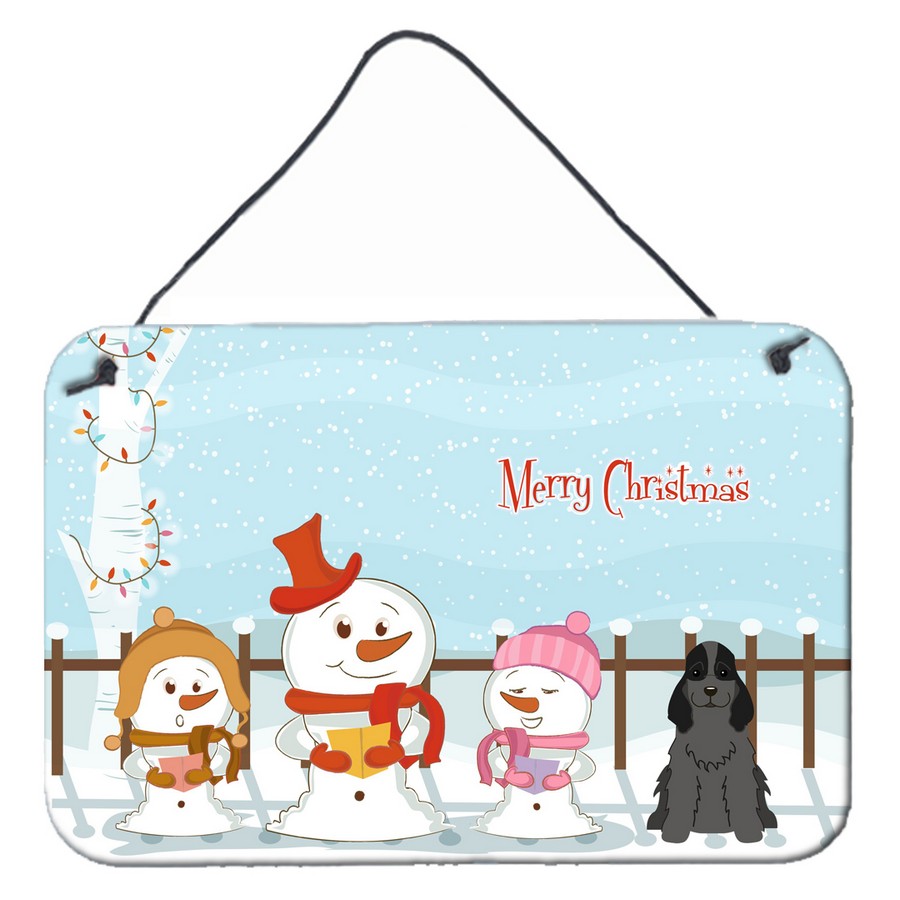 Merry Christmas Carolers Cocker Spaniel Black Wall or Door Hanging Prints