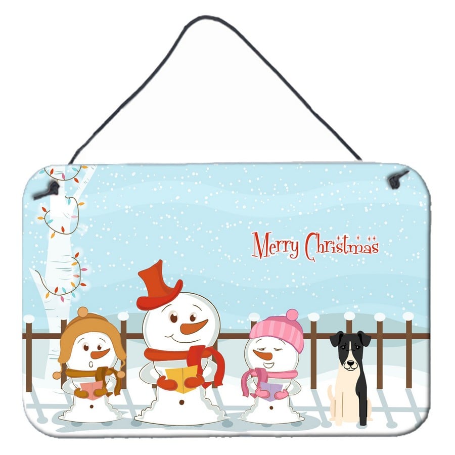 Merry Christmas Carolers Smooth Fox Terrier Wall or Door Hanging Prints