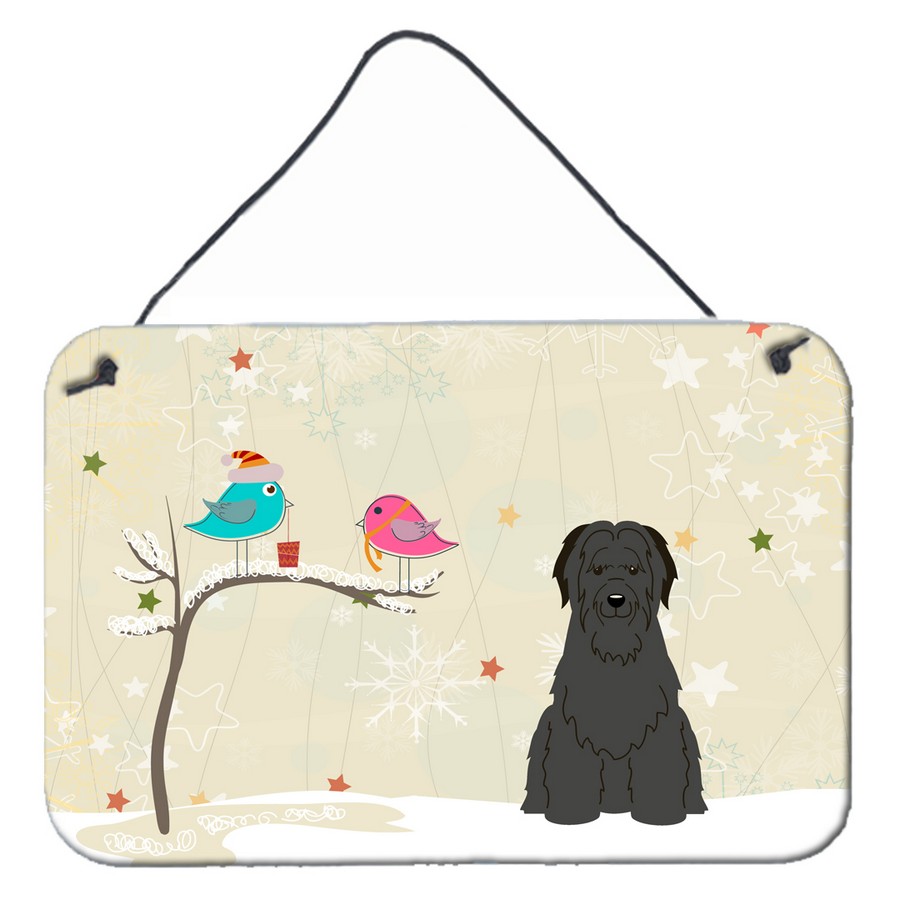 Christmas Presents Between Friends Briard Black Wall or Door Hanging Prints