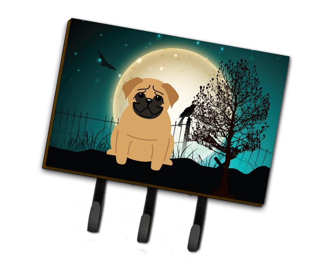 Halloween Scary Pug Brown Leash or Key Holder