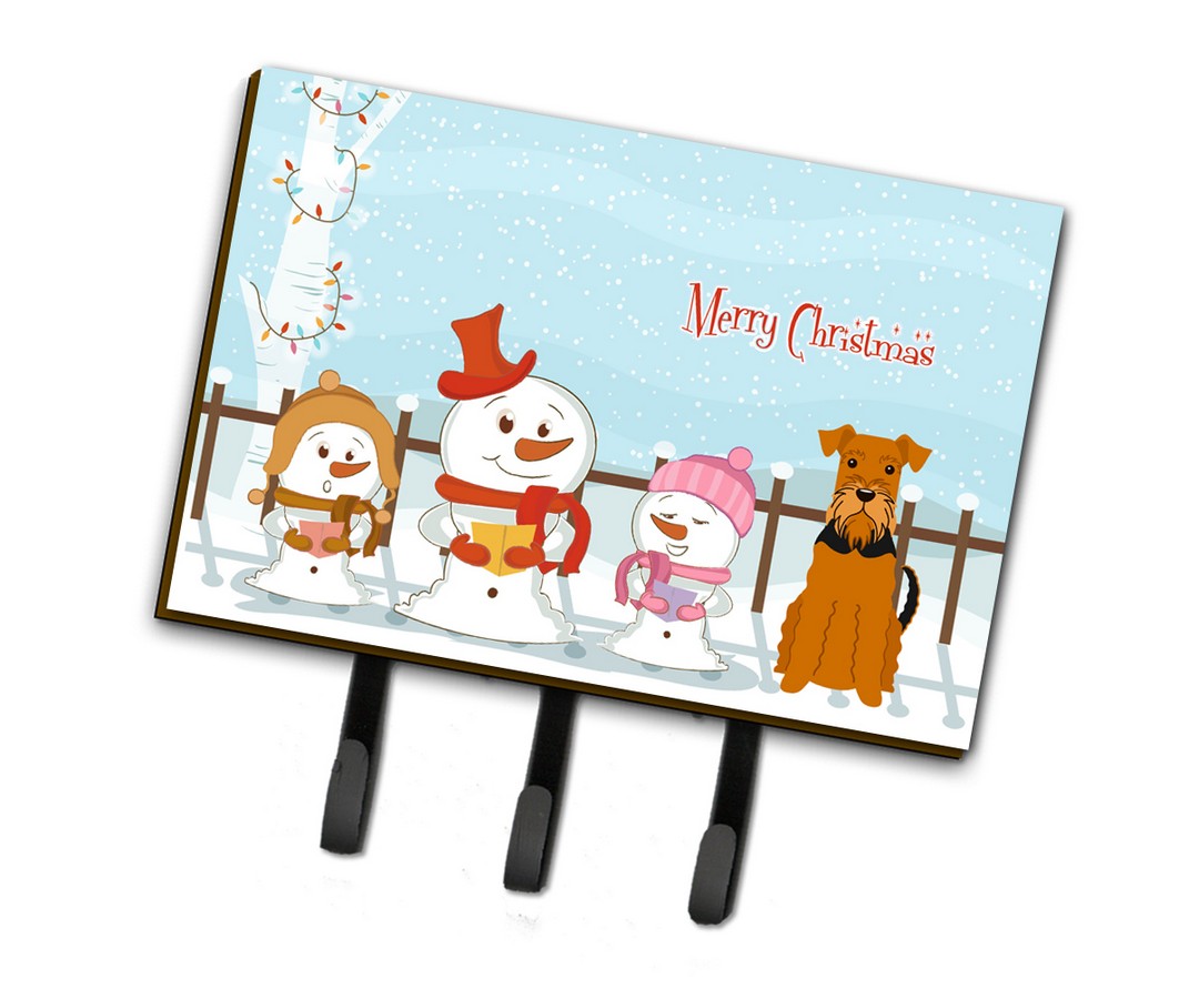 BB2372TH68 Merry Christmas Carolers Airedale Leash or Key Holder