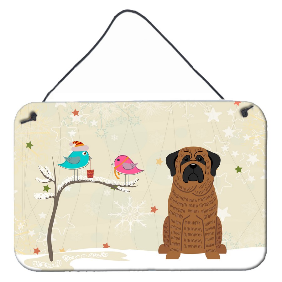 Christmas Presents Between Friends Mastiff Brindle Wall or Door Hanging Prints