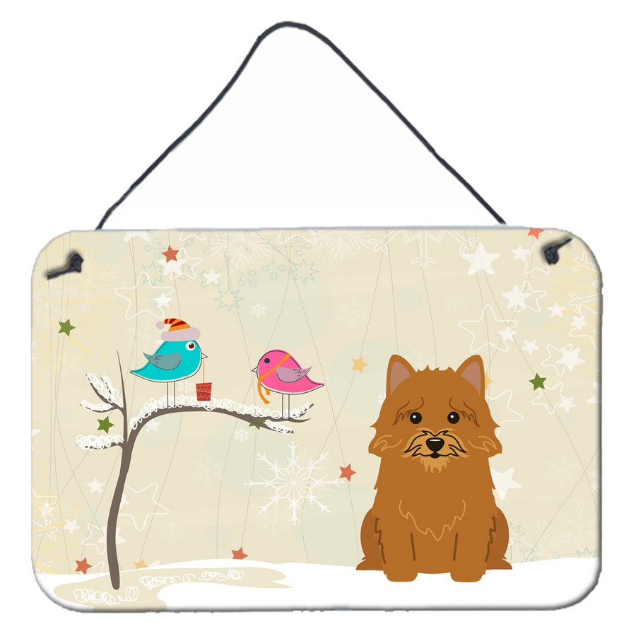 Christmas Presents Between Friends Norwich Terrier Wall or Door Hanging Prints
