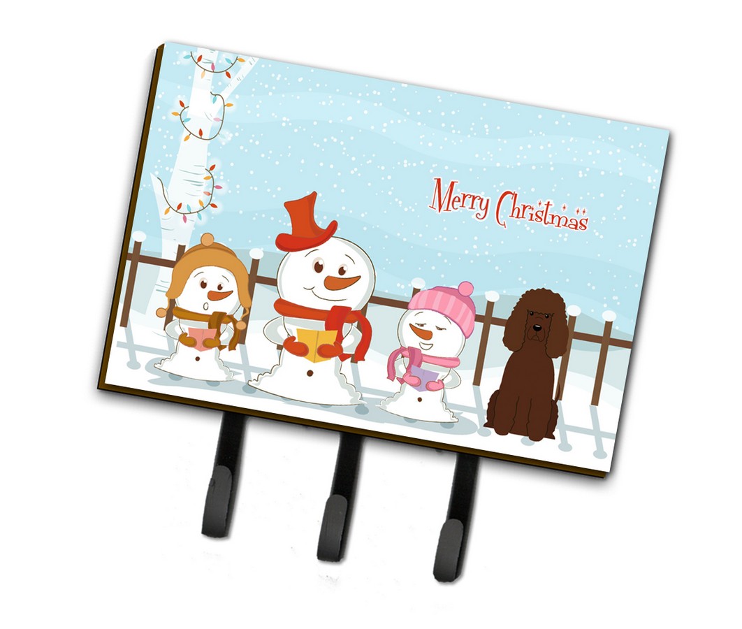 Merry Christmas Carolers Irish Water Spaniel Leash or Key Holder