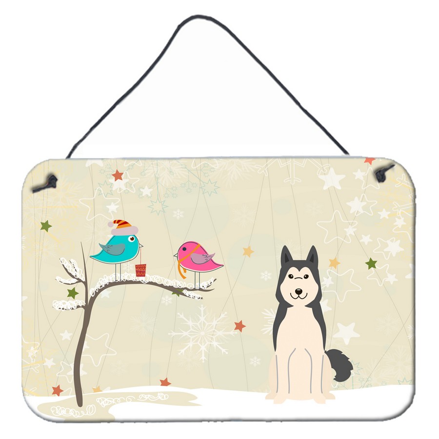 BB2497DS812 Christmas Presents Between Friends West Siberian Laika Spitz Wall or Door Hanging Prints