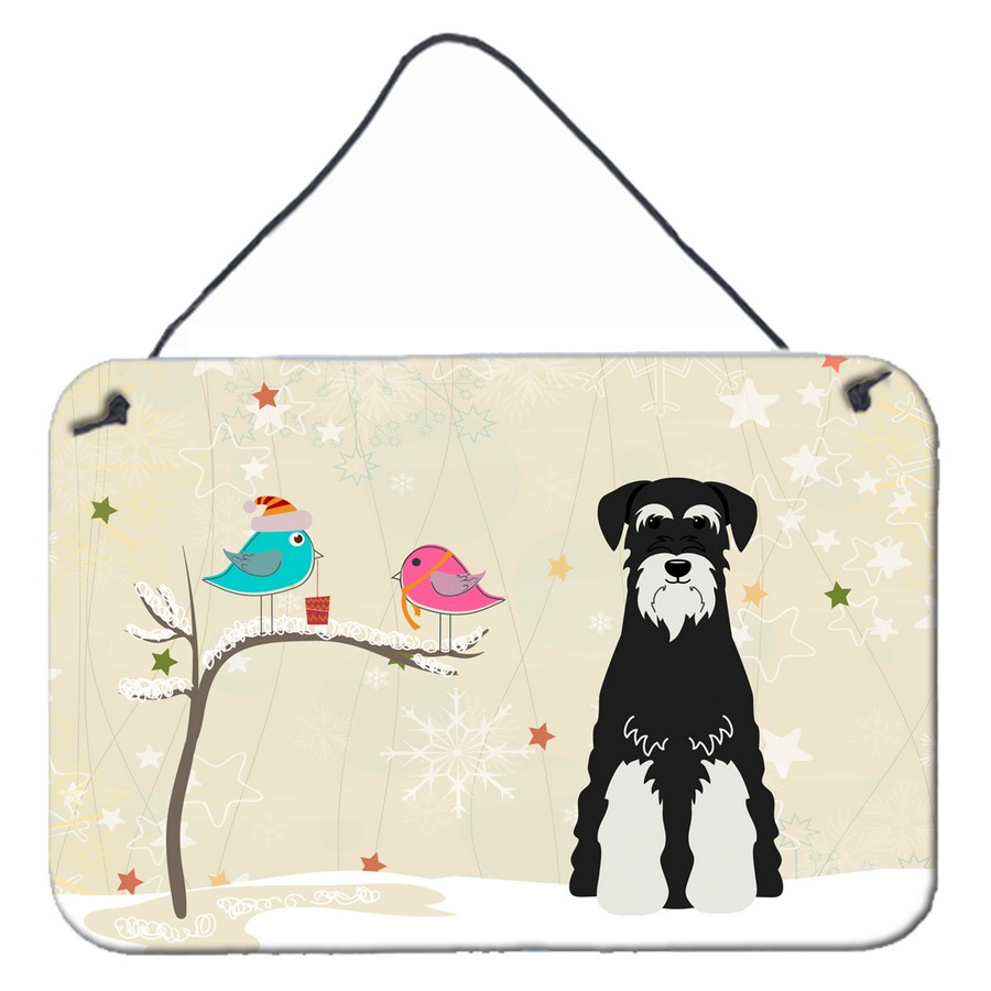 Picture of Carolines Treasures BB2505DS812 Christmas Presents Between Friends Standard Schnauzer Salt & Pepper Wall or Door Hanging Prints