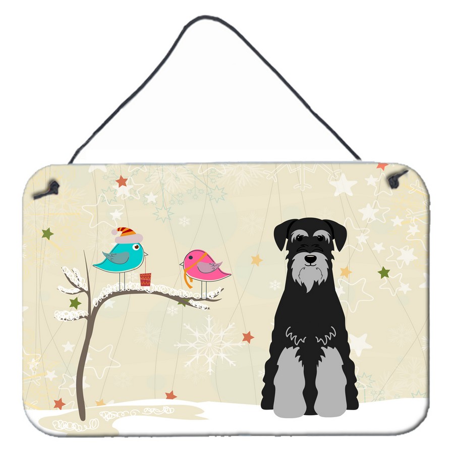 BB2506DS812 Christmas Presents Between Friends Standard Schnauzer Black & Grey Wall or Door Hanging Prints