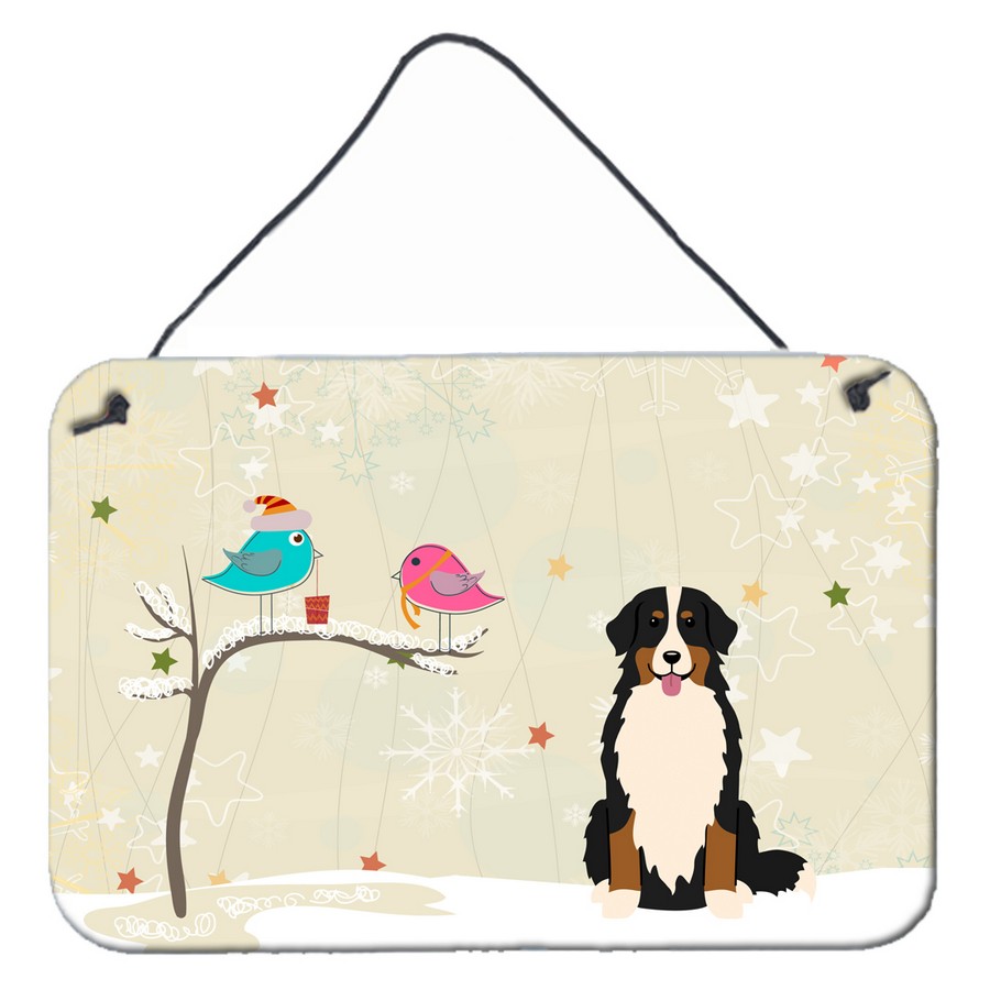 BB2508DS812 Christmas Presents Between Friends Bernese Mountain Dog Wall or Door Hanging Prints