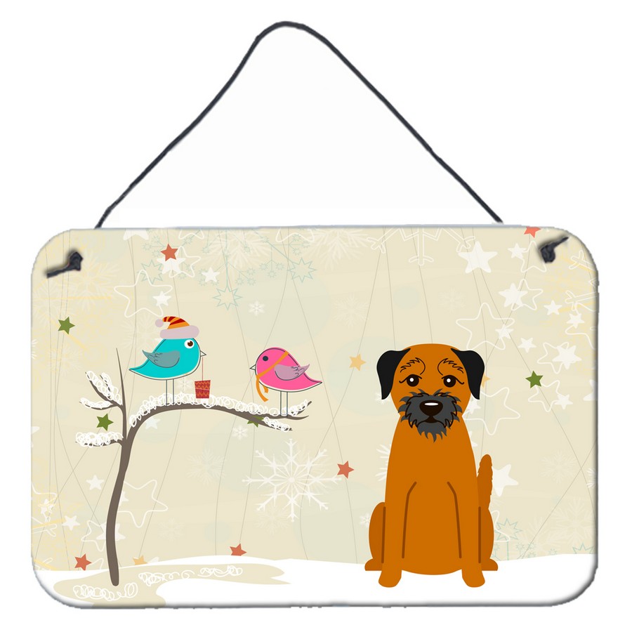 Christmas Presents Between Friends Border Terrier Wall or Door Hanging Prints