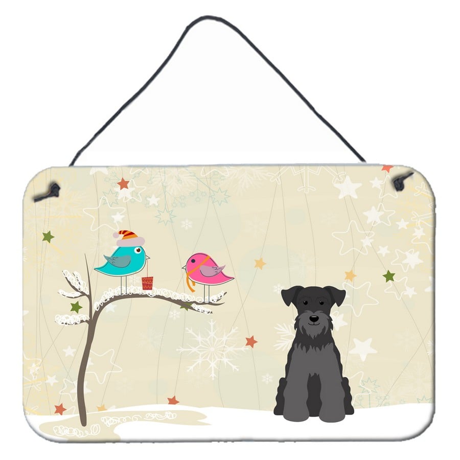 BB2523DS812 Christmas Presents Between Friends Miniature Schanuzer Black Wall or Door Hanging Prints