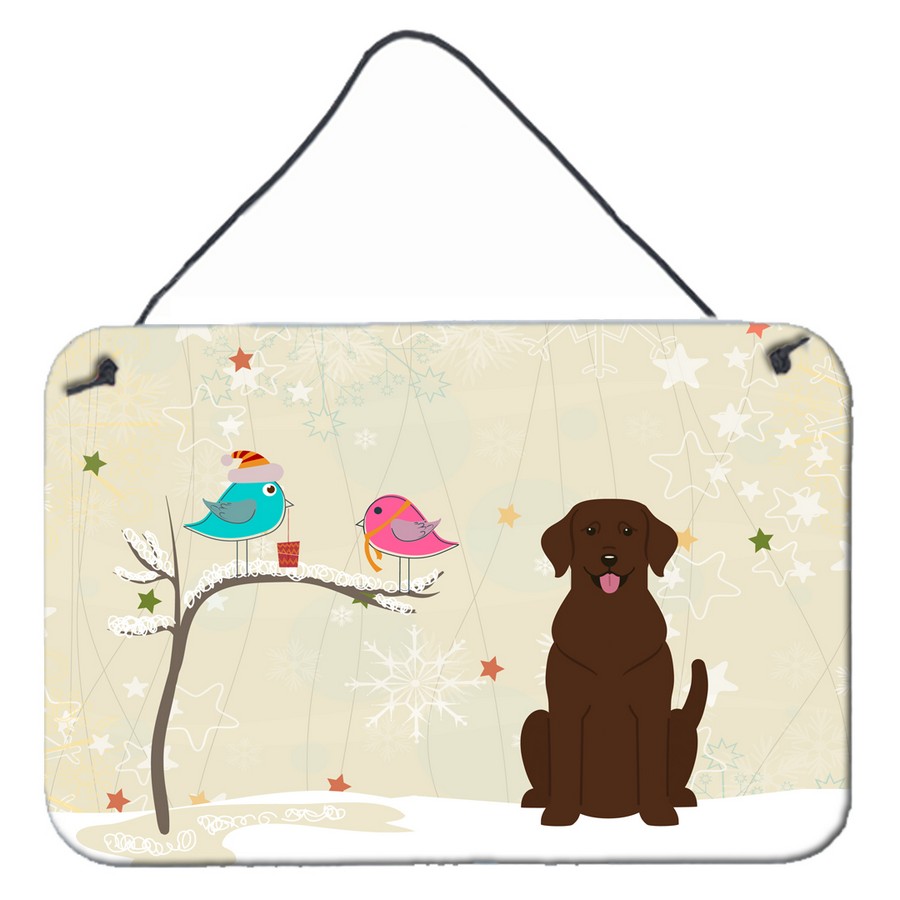 Christmas Presents Between Friends Chocolate Labrador Wall or Door Hanging Prints