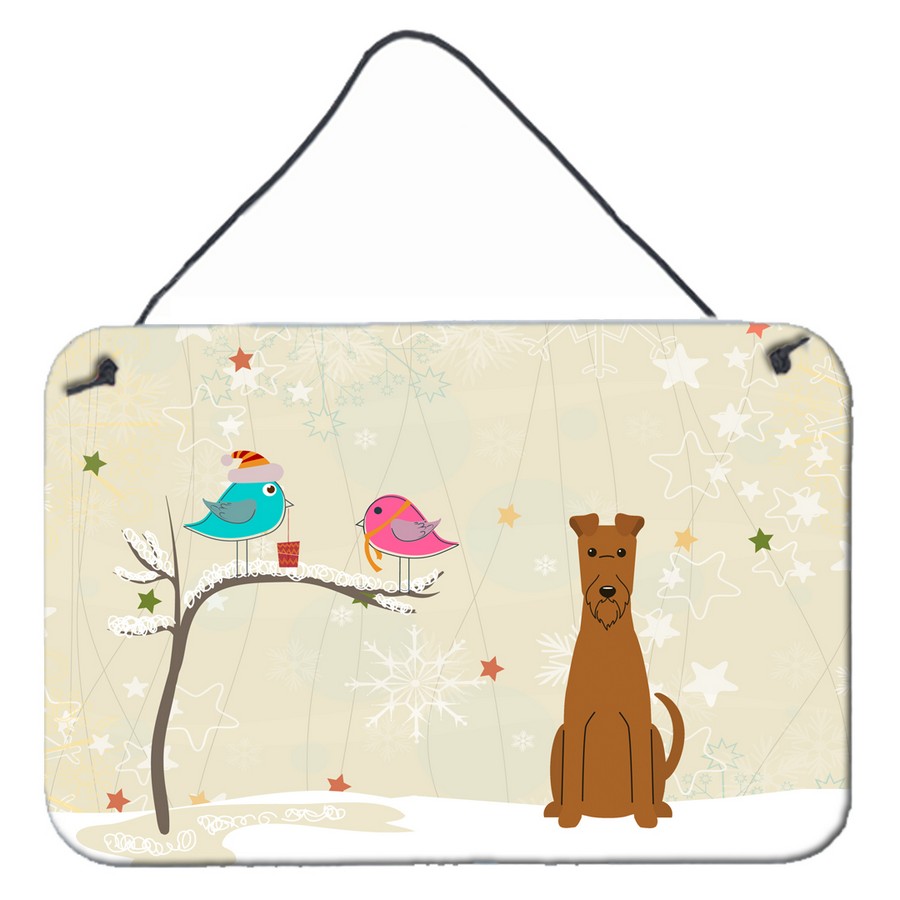 Christmas Presents Between Friends Irish Terrier Wall or Door Hanging Prints
