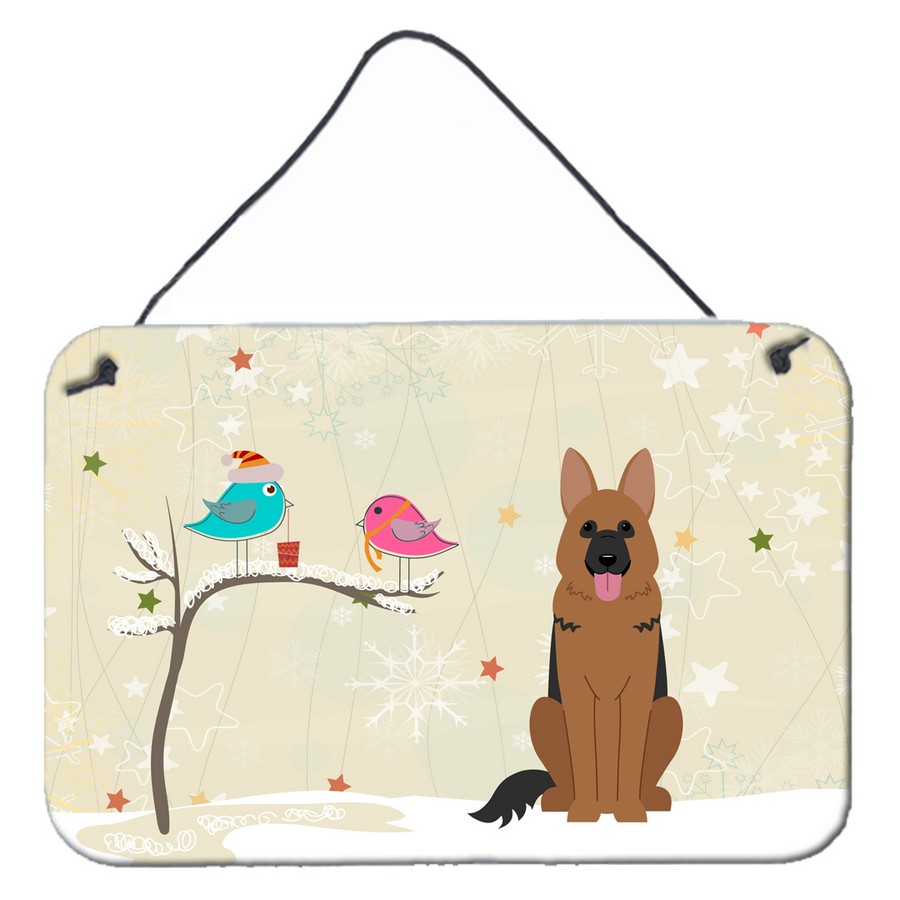 Christmas Presents Between Friends German Shepherd Wall or Door Hanging Prints