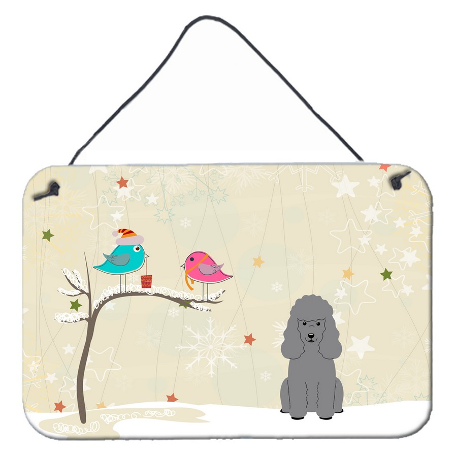 Christmas Presents Between Friends Poodle Silver Wall or Door Hanging Prints