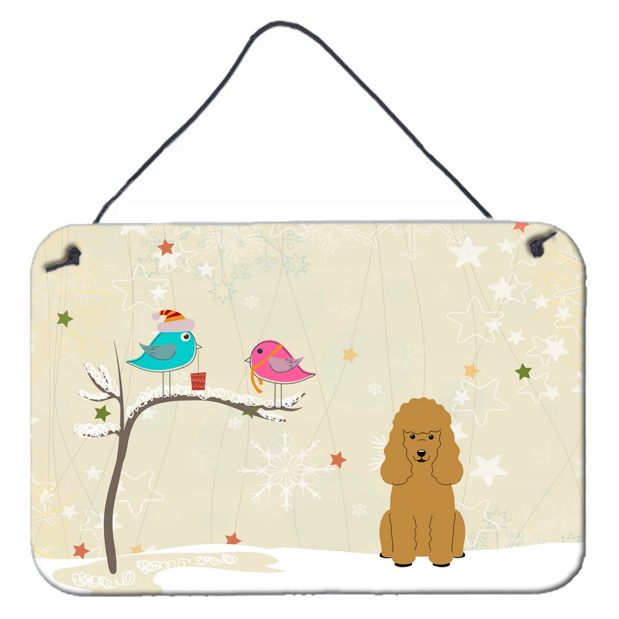 Christmas Presents Between Friends Poodle Tan Wall or Door Hanging Prints