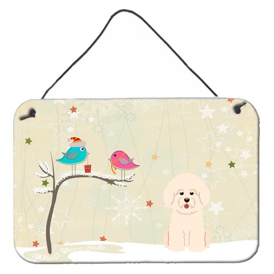 Christmas Presents Between Friends Bichon Frise Wall or Door Hanging Prints