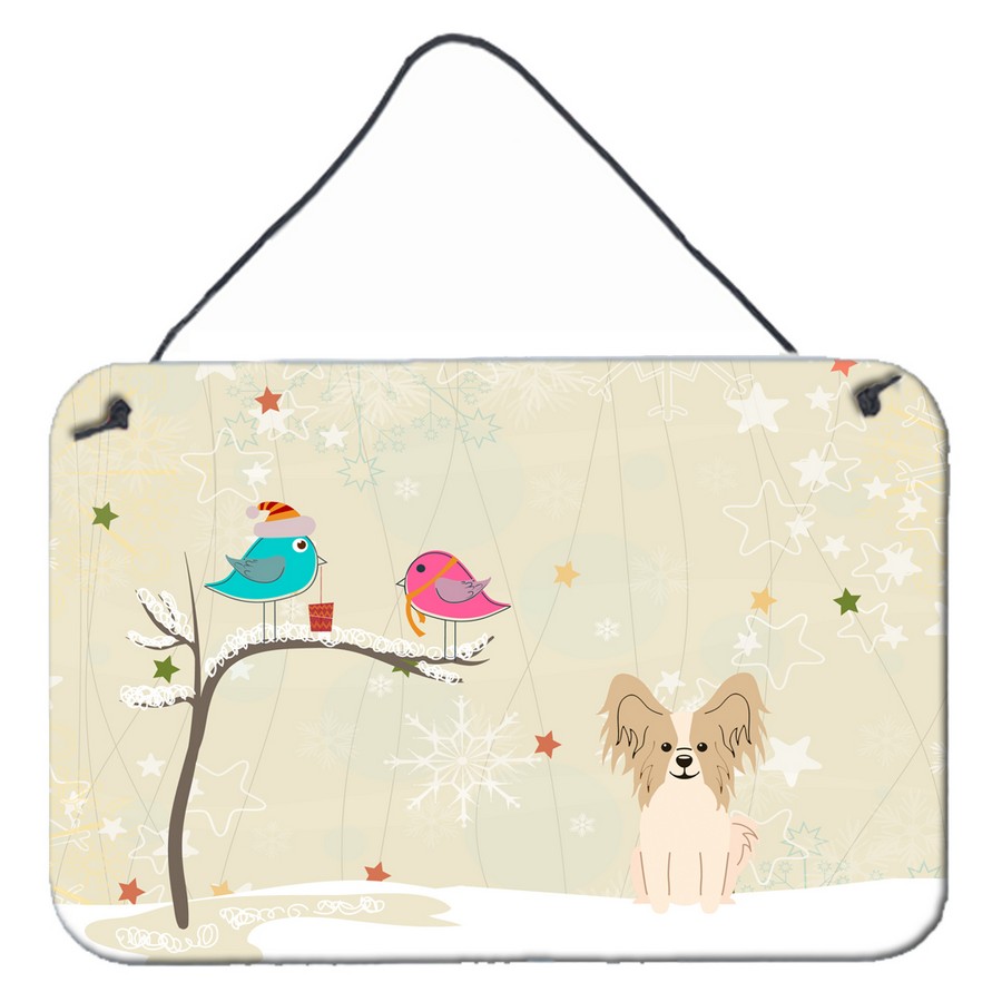 BB2549DS812 Christmas Presents Between Friends Papillon Sable White Wall or Door Hanging Prints