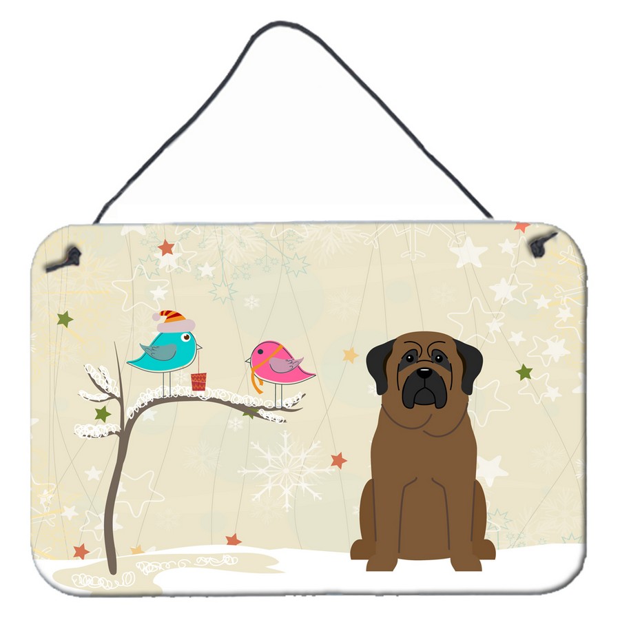 Picture of Carolines Treasures BB2556DS812 Christmas Presents Between Friends Bullmastiff Wall or Door Hanging Prints