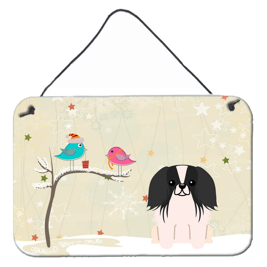 BB2577DS812 Christmas Presents Between Friends Pekingnese Black & White Wall or Door Hanging Prints