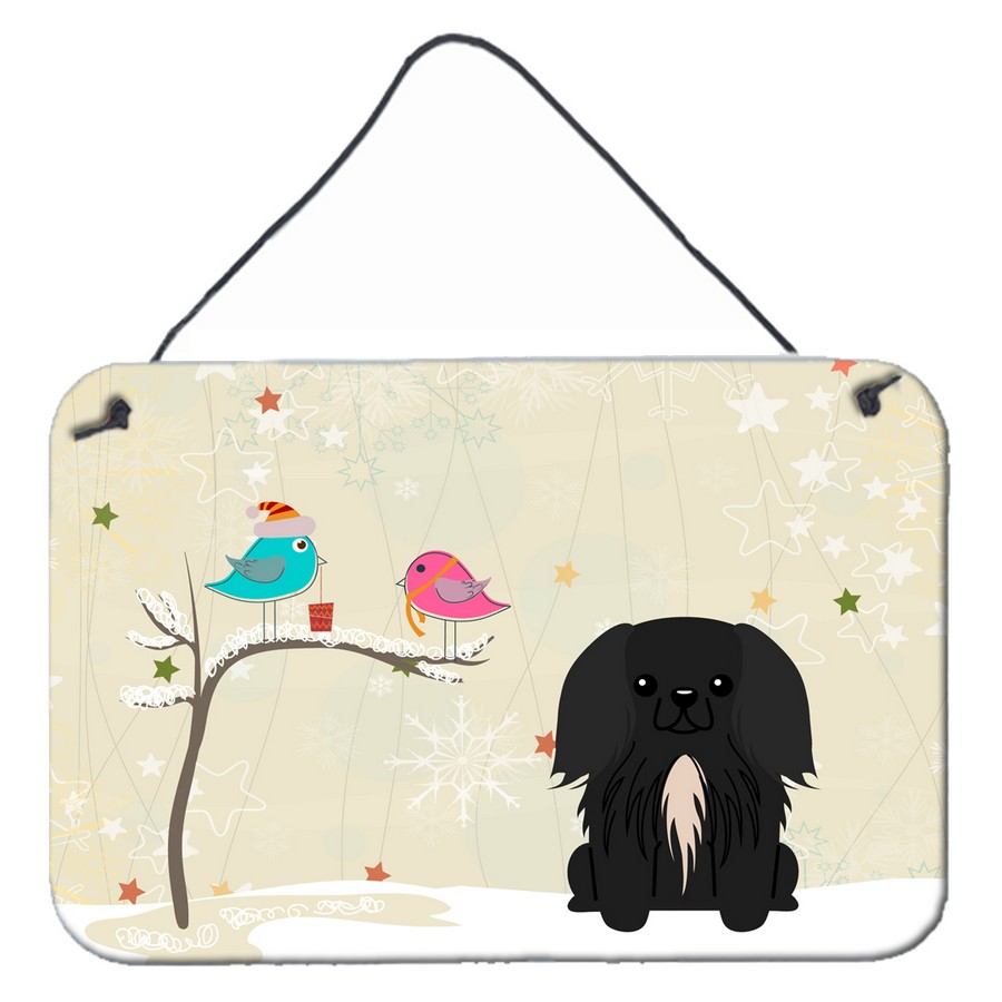 Christmas Presents Between Friends Pekingnese Black Wall or Door Hanging Prints