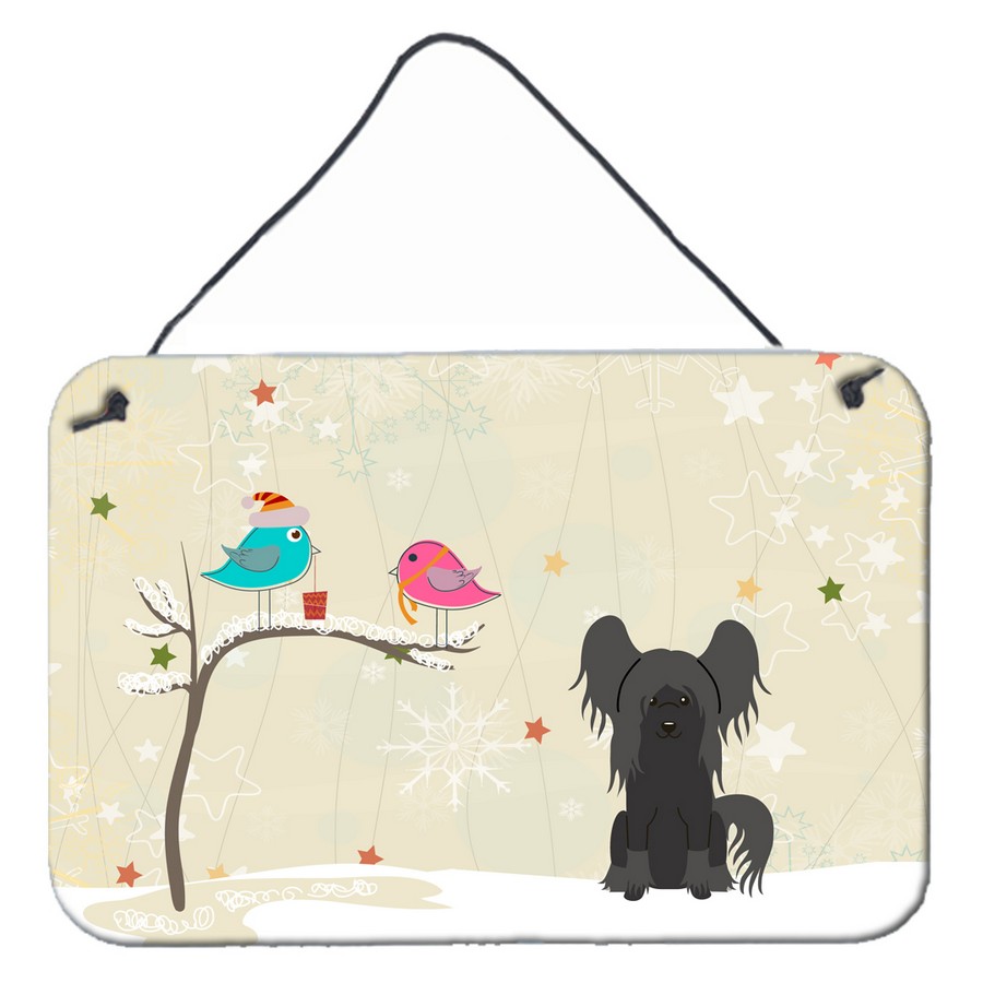 BB2584DS812 Christmas Presents Between Friends Chinese Crested Black Wall or Door Hanging Prints