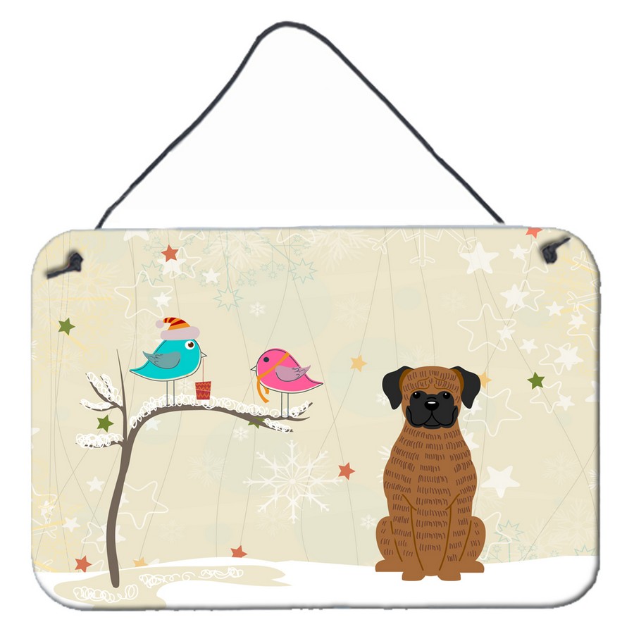 Christmas Presents Between Friends Brindle Boxer Wall or Door Hanging Prints