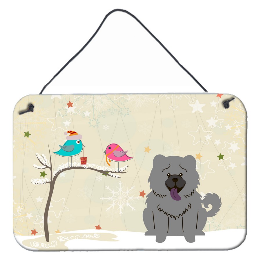 Christmas Presents Between Friends Chow Chow Blue Wall or Door Hanging Prints