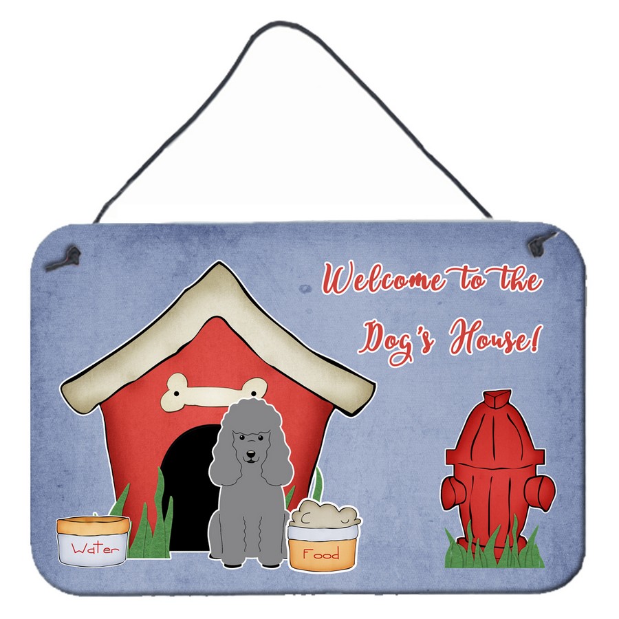 Dog House Collection Poodle Silver Wall or Door Hanging Prints
