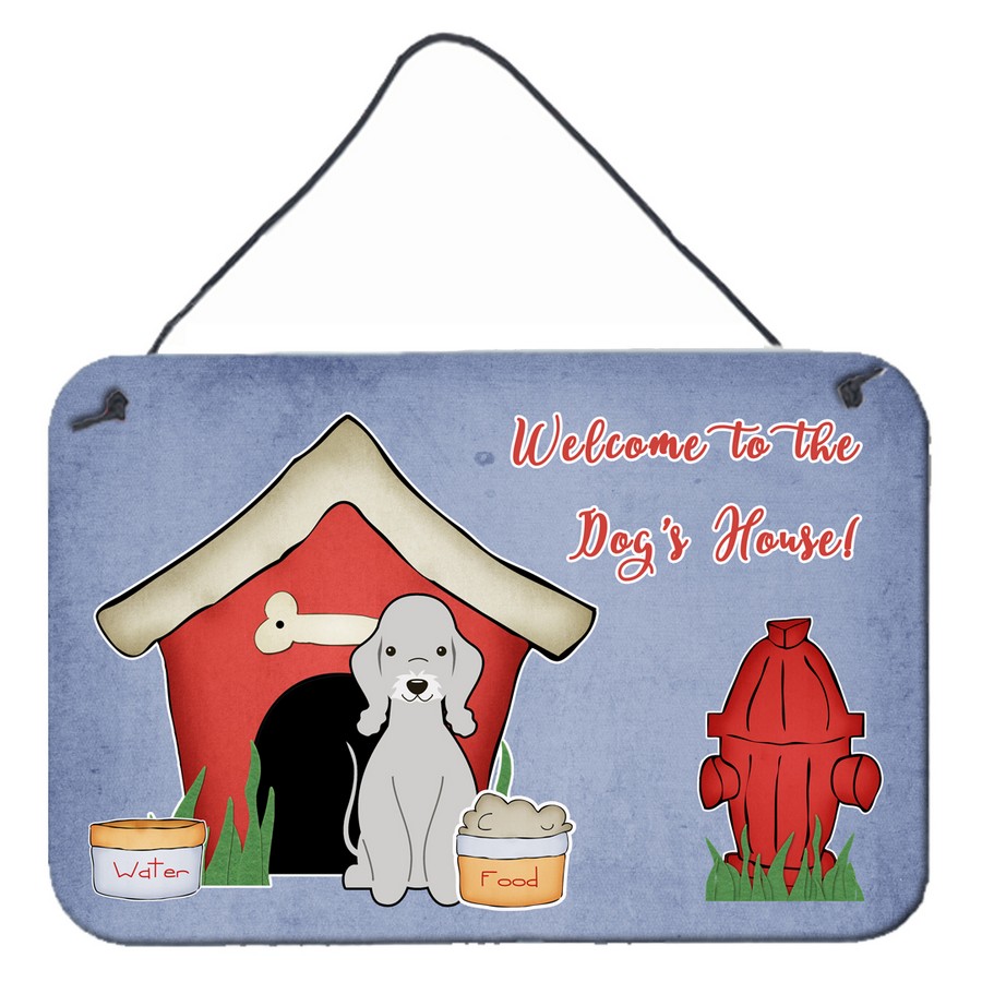 BB2844DS812 Dog House Collection Bedlington Terrier Blue Wall or Door Hanging Prints