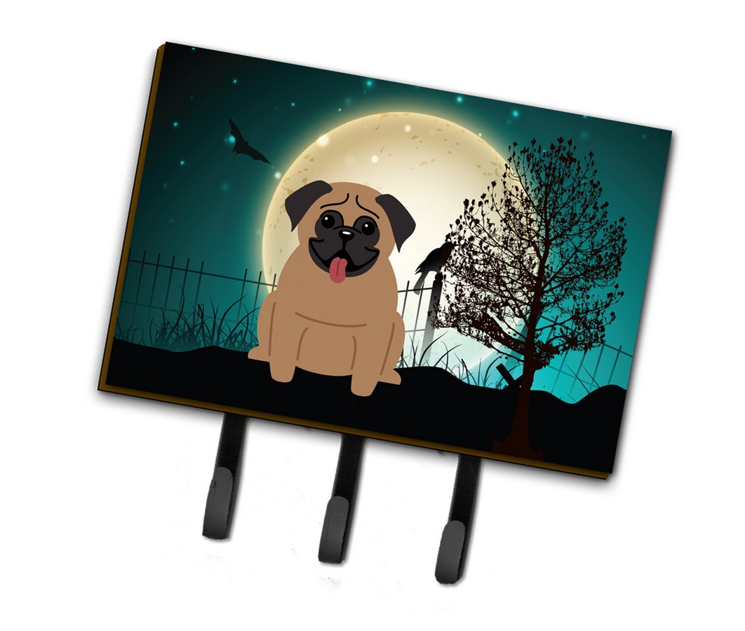 Halloween Scary Pug Brown Leash or Key Holder