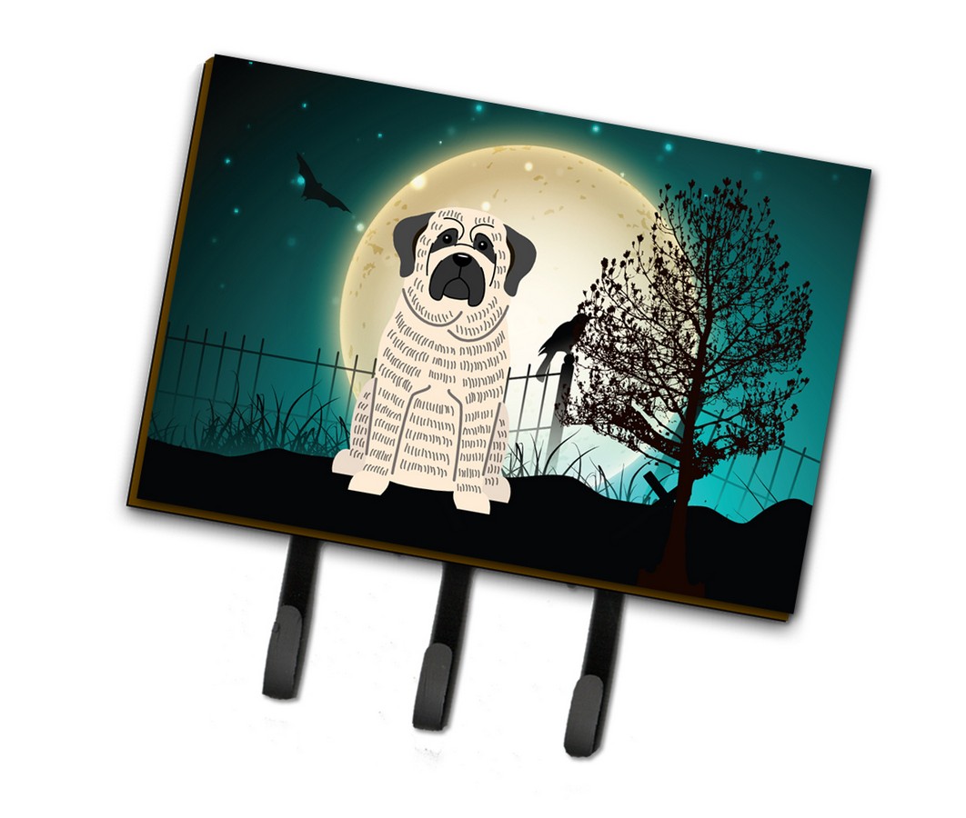 Halloween Scary Mastiff Brindle White Leash or Key Holder