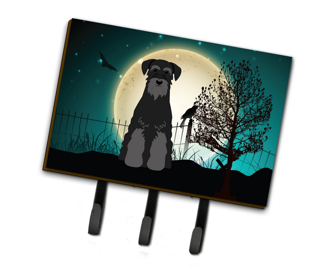 Halloween Scary Standard Schnauzer Black Leash or Key Holder