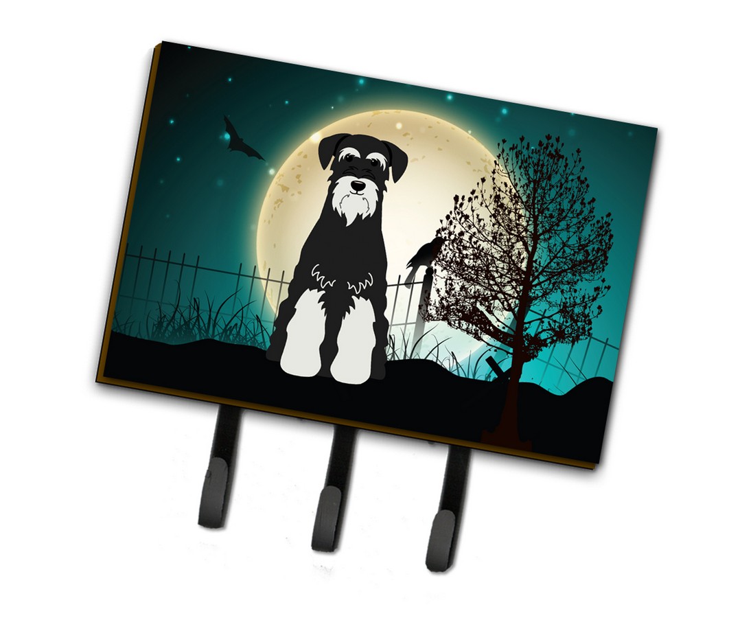 Halloween Scary Standard Schnauzer Salt & Pepper Leash or Key Holder