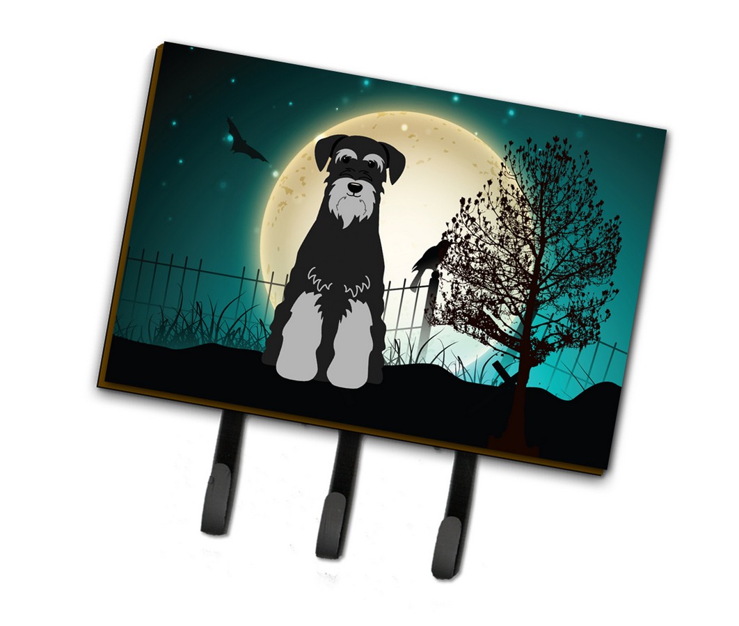 BB2224TH68 Halloween Scary Standard Schnauzer Black & Grey Leash or Key Holder