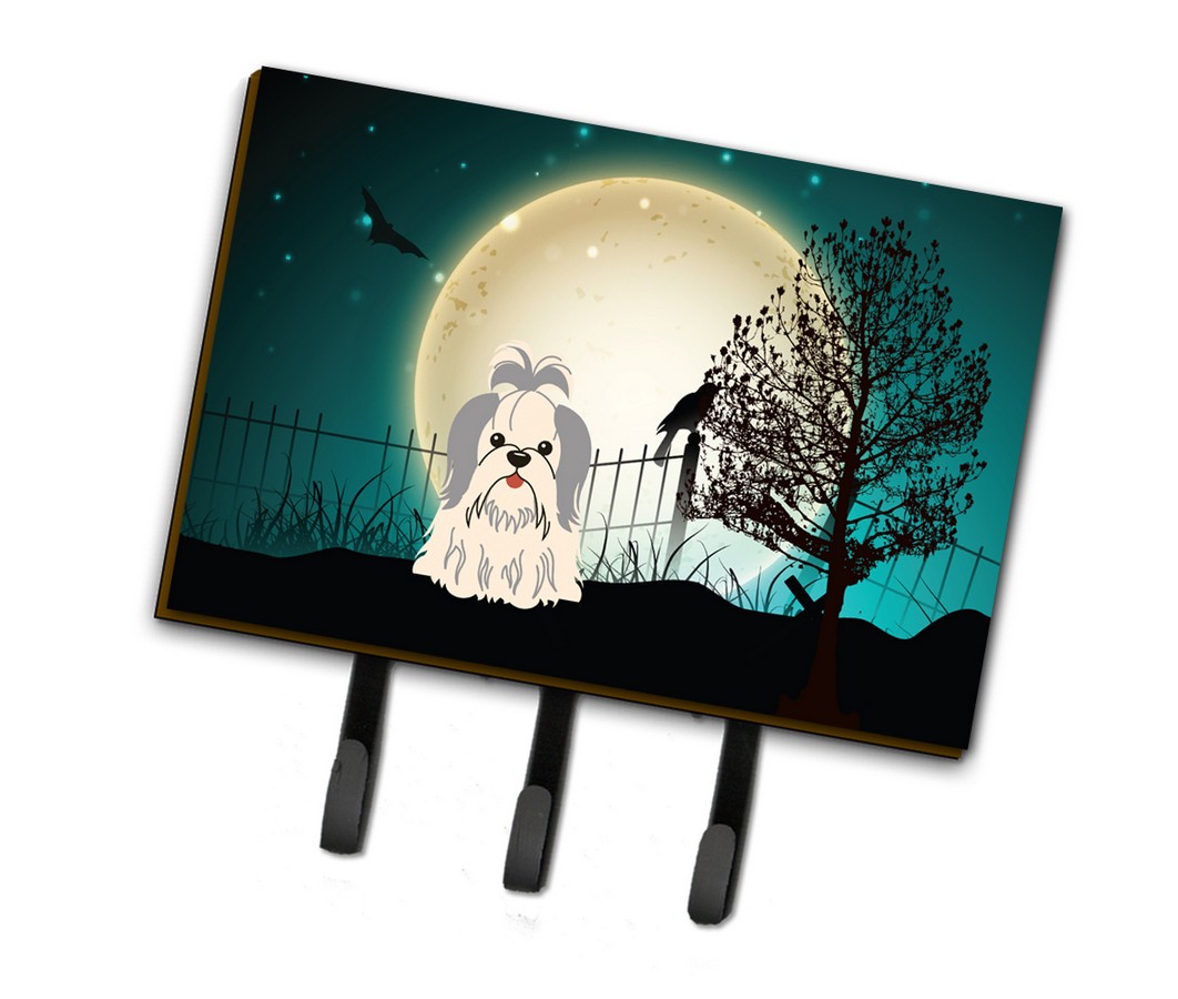 Halloween Scary Shih Tzu Silver & White Leash or Key Holder