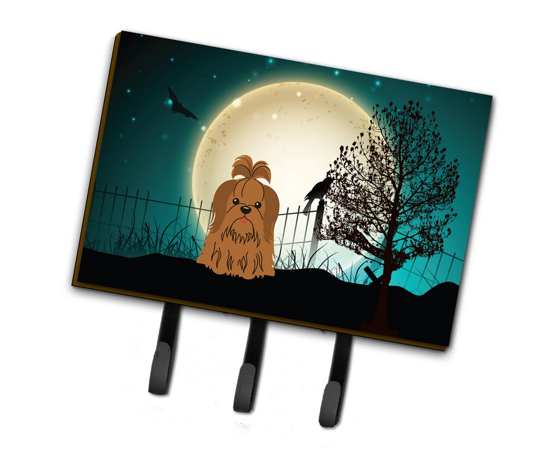 BB2276TH68 Halloween Scary Shih Tzu Chocolate Leash or Key Holder