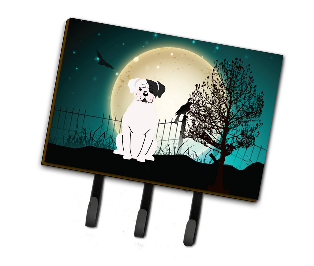 BB2304TH68 Halloween Scary White Boxer Cooper Leash or Key Holder