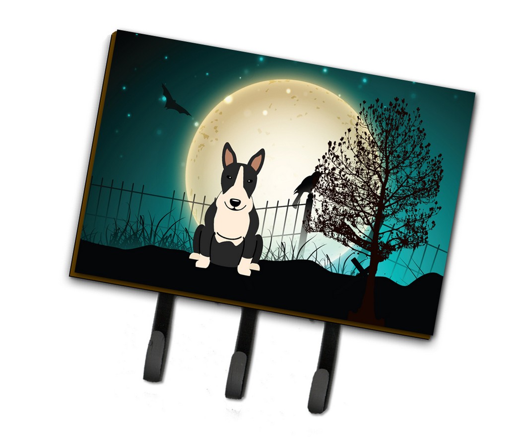 BB2323TH68 Halloween Scary Bull Terrier Black & White Leash or Key Holder