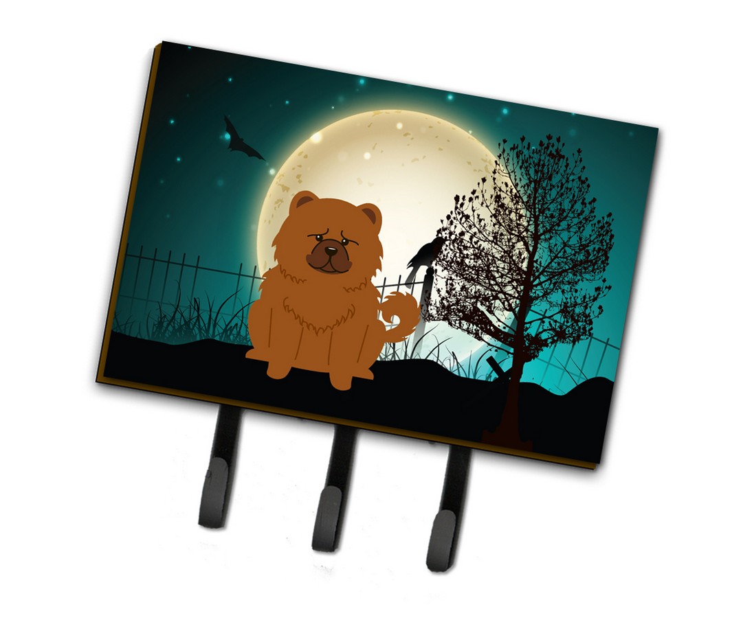 BB2332TH68 Halloween Scary Chow Chow Red Leash or Key Holder