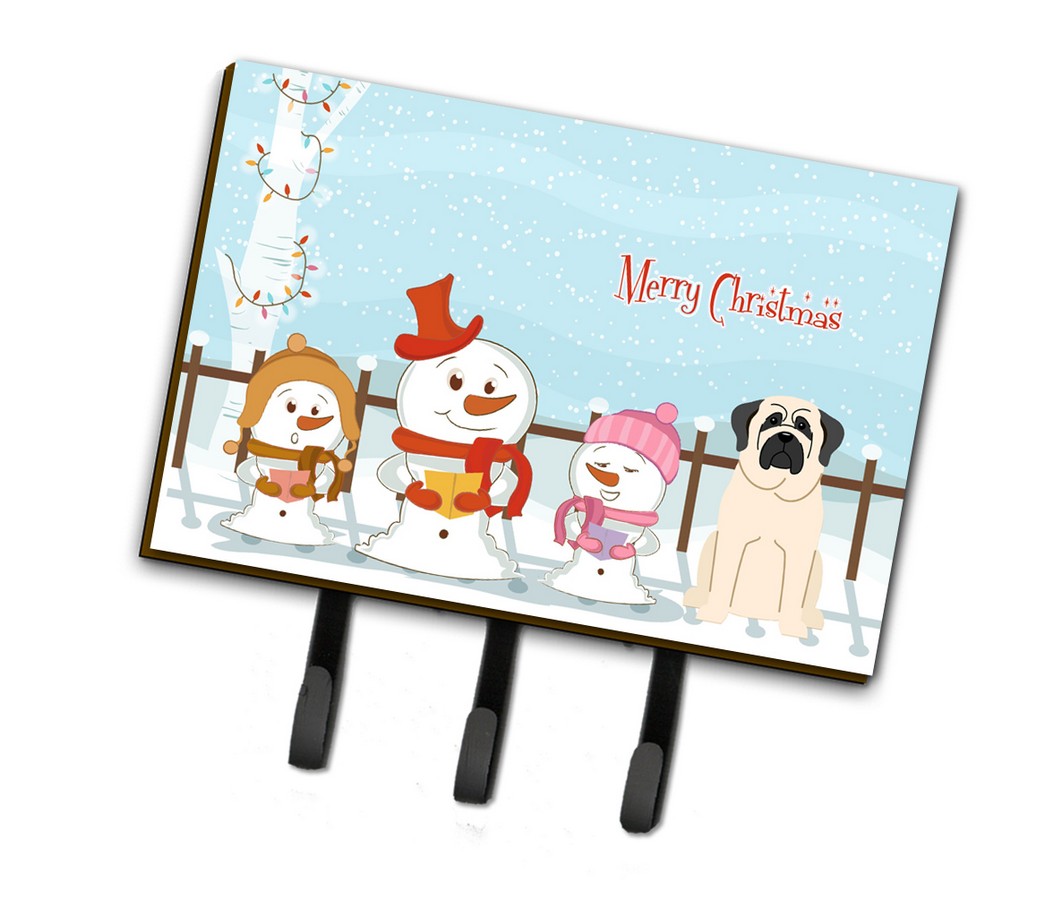 BB2348TH68 Merry Christmas Carolers Mastiff White Leash or Key Holder