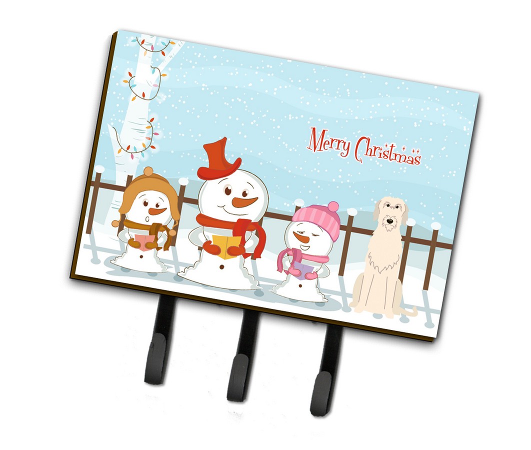 BB2396TH68 Merry Christmas Carolers Irish Wolfhound Leash or Key Holder